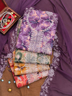 Premium Jam cotton Print with Beutiful Embroidery work additional sarvoski work