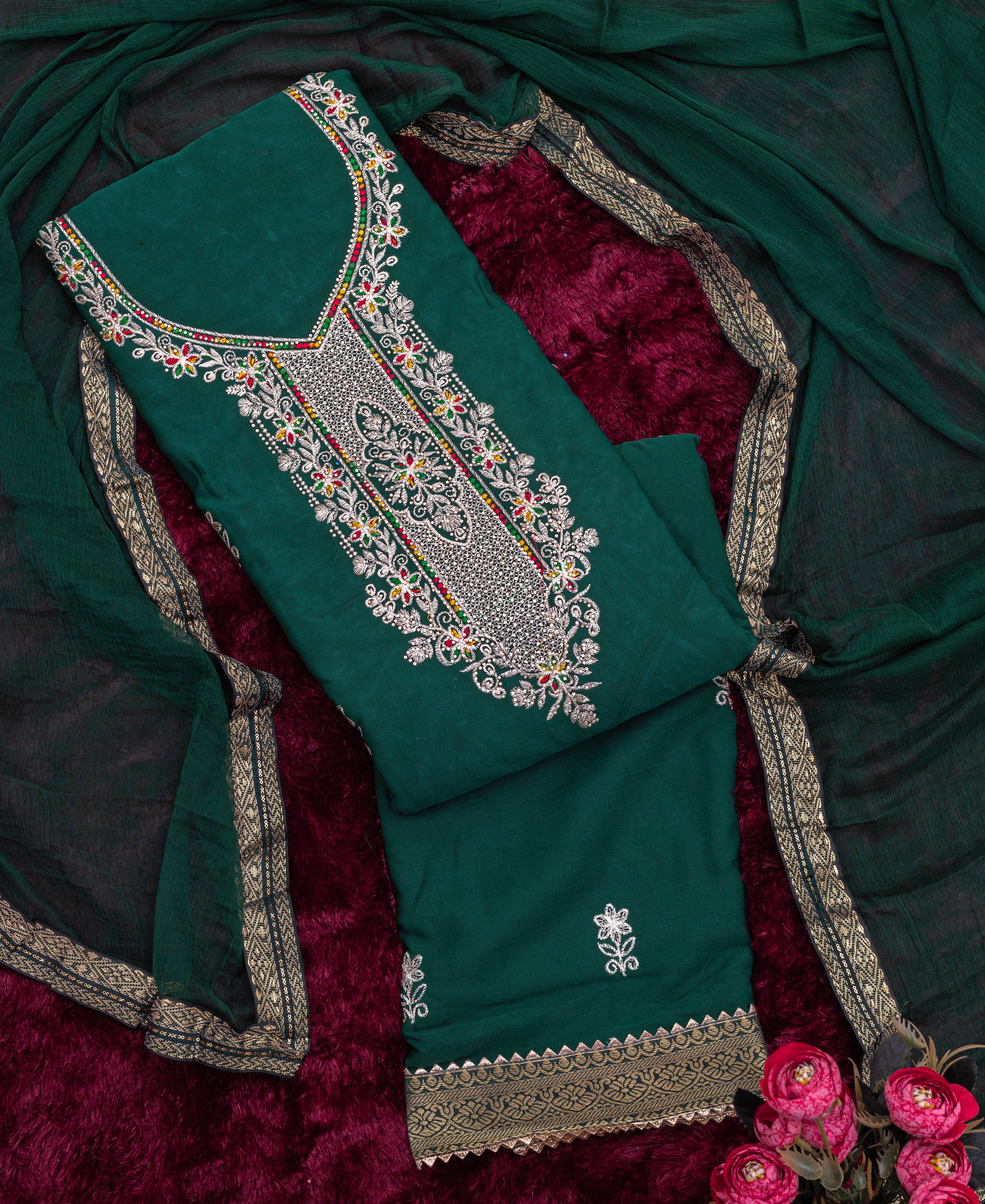 Fiyona Allover With Beutiful Embroidery Work Additional Sarvoski Work