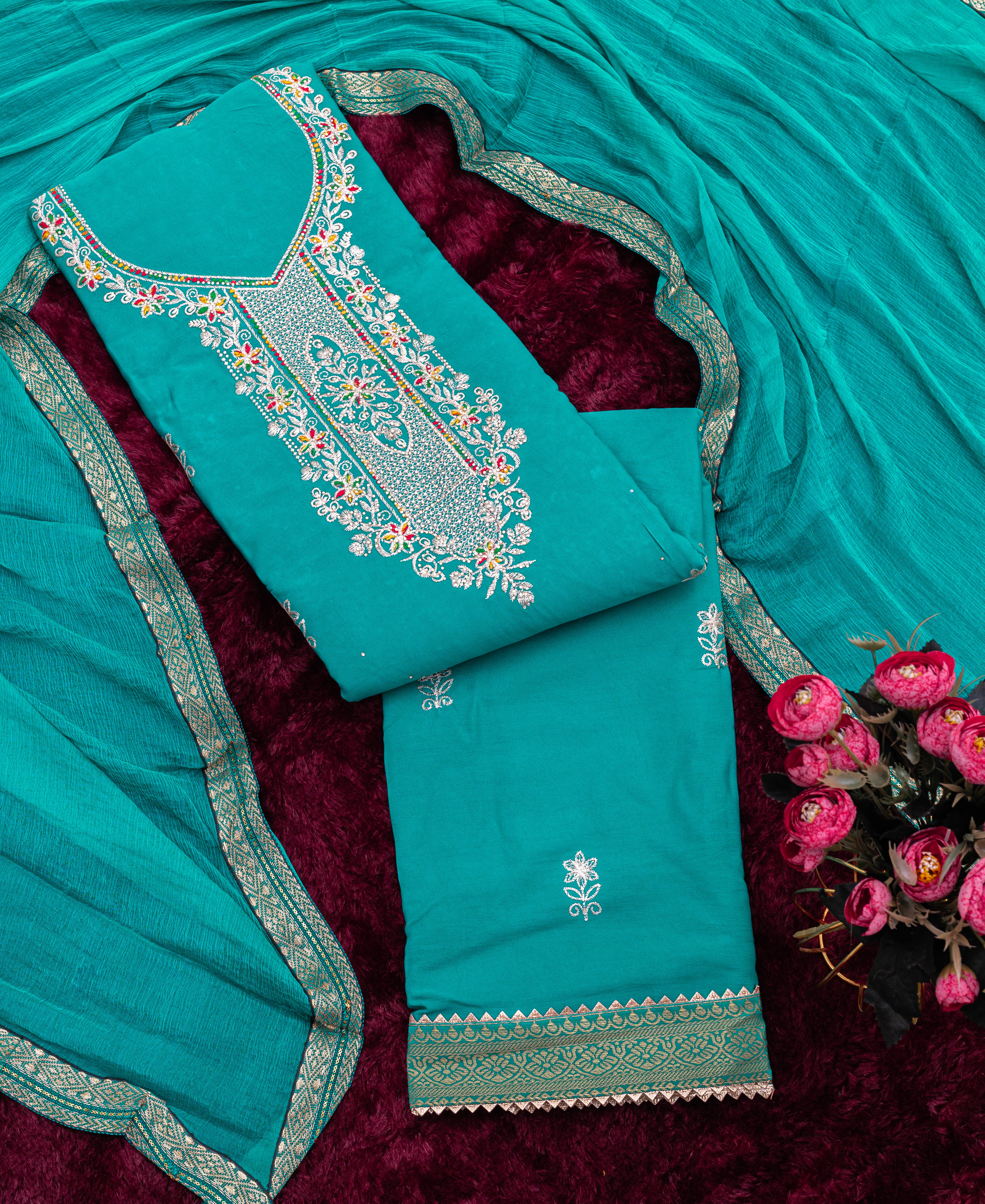 Fiyona Allover With Beutiful Embroidery Work Additional Sarvoski Work