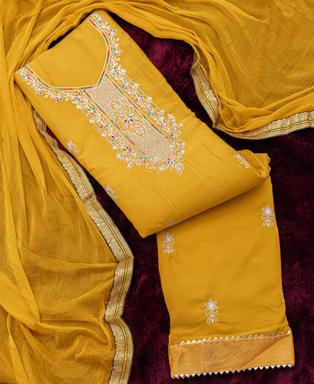 Fiyona Allover with Beutiful Embroidery Work Additional Sarvoski Work