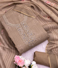 Rich Linen Shimmer with Fine Hand &amp; Thread Embroidered Neckline👗