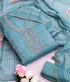 Rich Linen Shimmer with Fine Hand &amp; Thread Embroidered Neckline👗