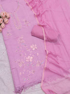 Pure Roman Silk With Beutiful Beads Work