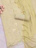 Pure Roman Silk With Beutiful Beads Work