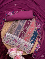 Premium Jam cotton Print with Beutiful Embroidery work additional sarvoski work