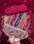 Premium Jam cotton Print with Beutiful Embroidery work additional sarvoski work
