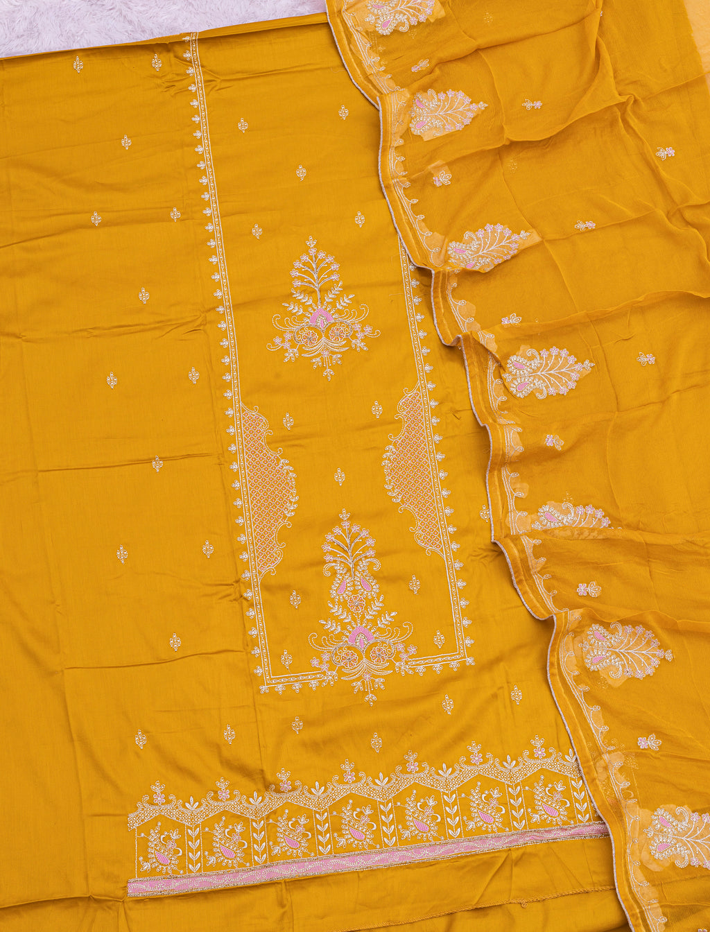 Pure Jaam Cotton Khatli Handwork Designer Suit with Pure Dupatta | My Suit Factory