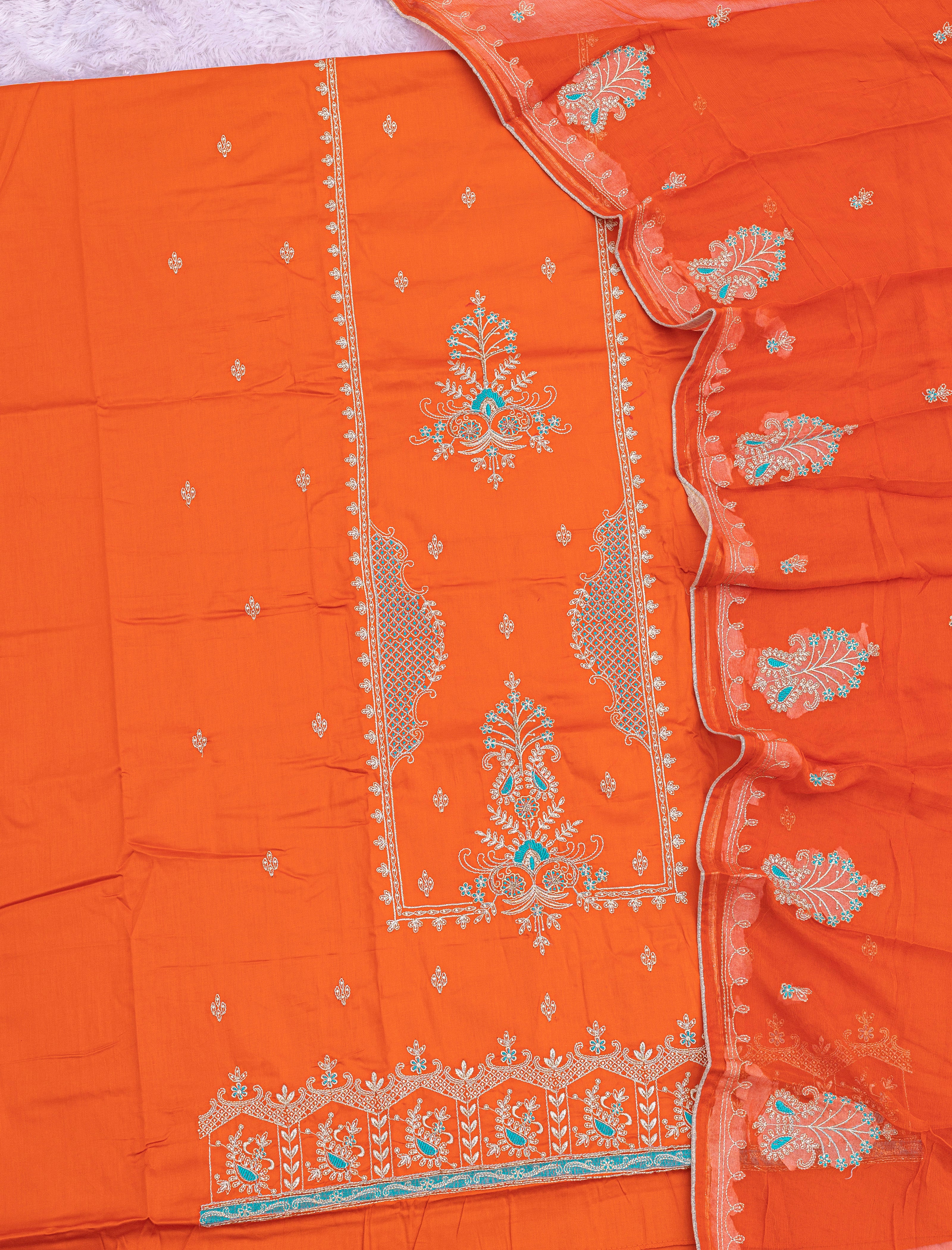 Pure Jaam Cotton Khatli Handwork Designer Suit with Pure Dupatta | My Suit Factory