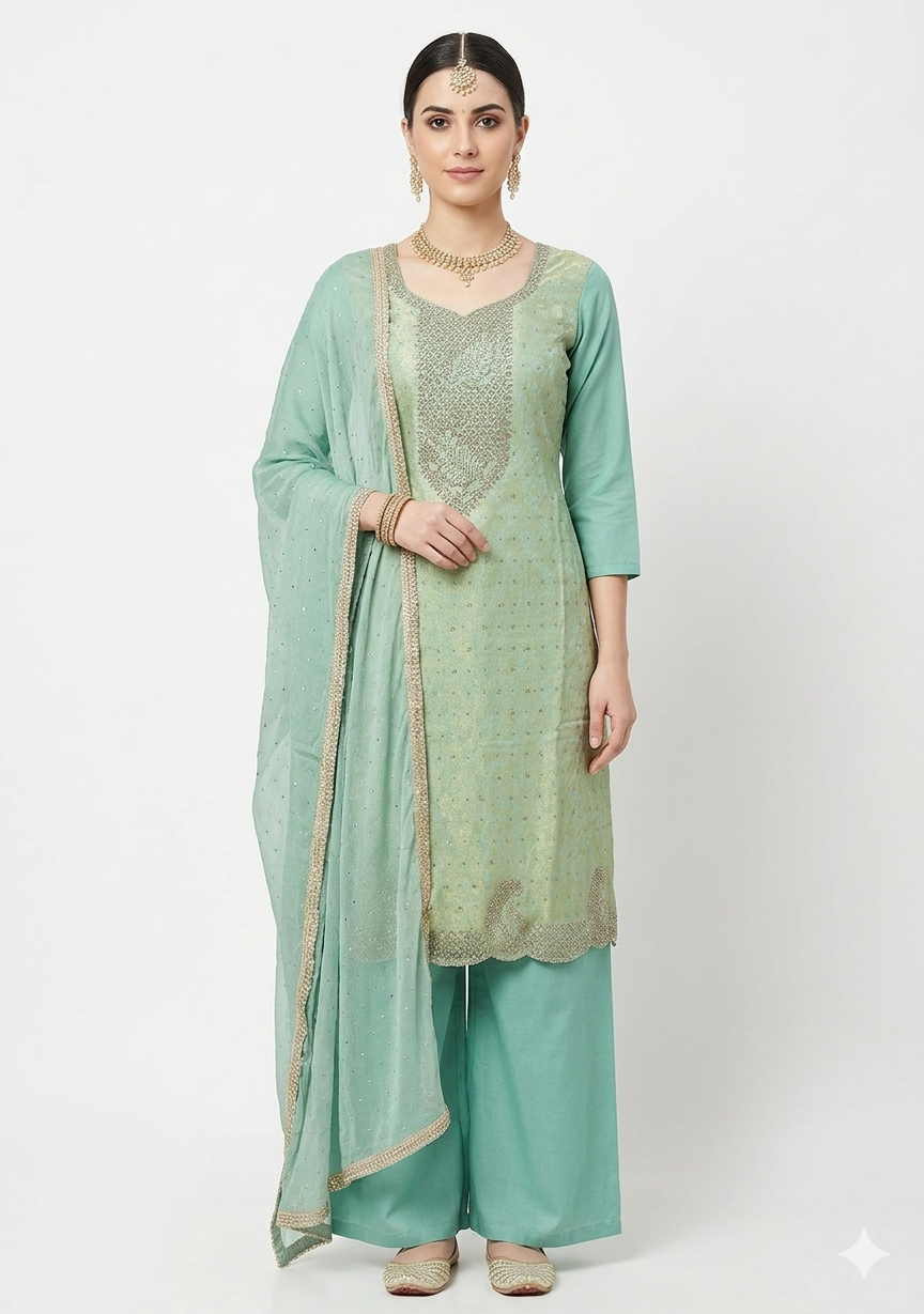 👑 ROYAL PREMIUM NC JACQUARD UNSTITCHED SUIT WITH BEAUTIFUL JARKAN WORK & DESIGNER LOOK