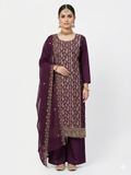 💎 PREMIUM CRUNCHY SILK UNSTITCHED SUIT WITH HEAVY EMBROIDERY WORK & DIAMOND WORK WITH INNER ✨