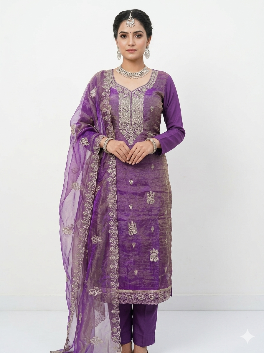 ROYAL PREMIUM ROLEX SILK SUIT WITH BEAUTIFUL EMBROIDERY & JARKAN WORK