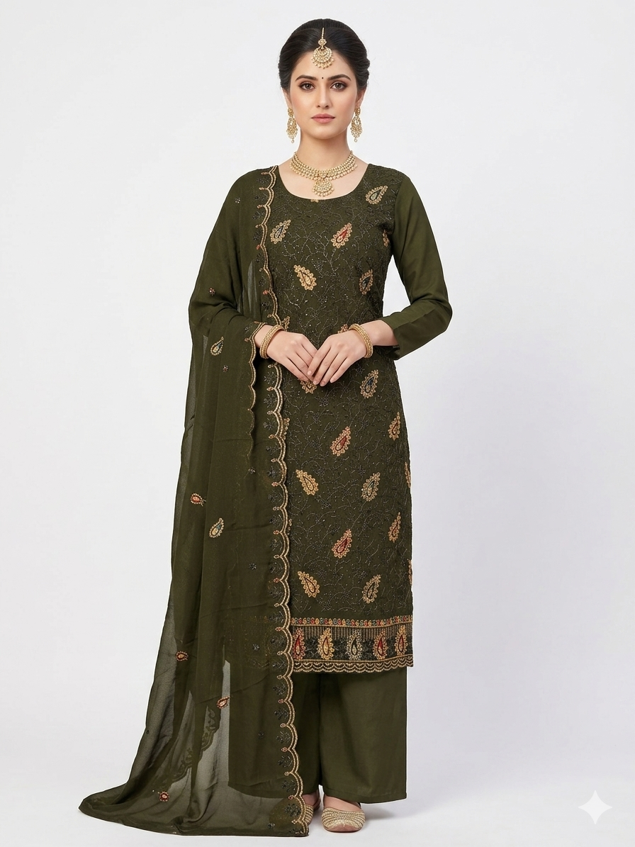 PREMIUM HEAVY STAR GEORGETTE WITH BYUTIFULL SEQUANCE WORK