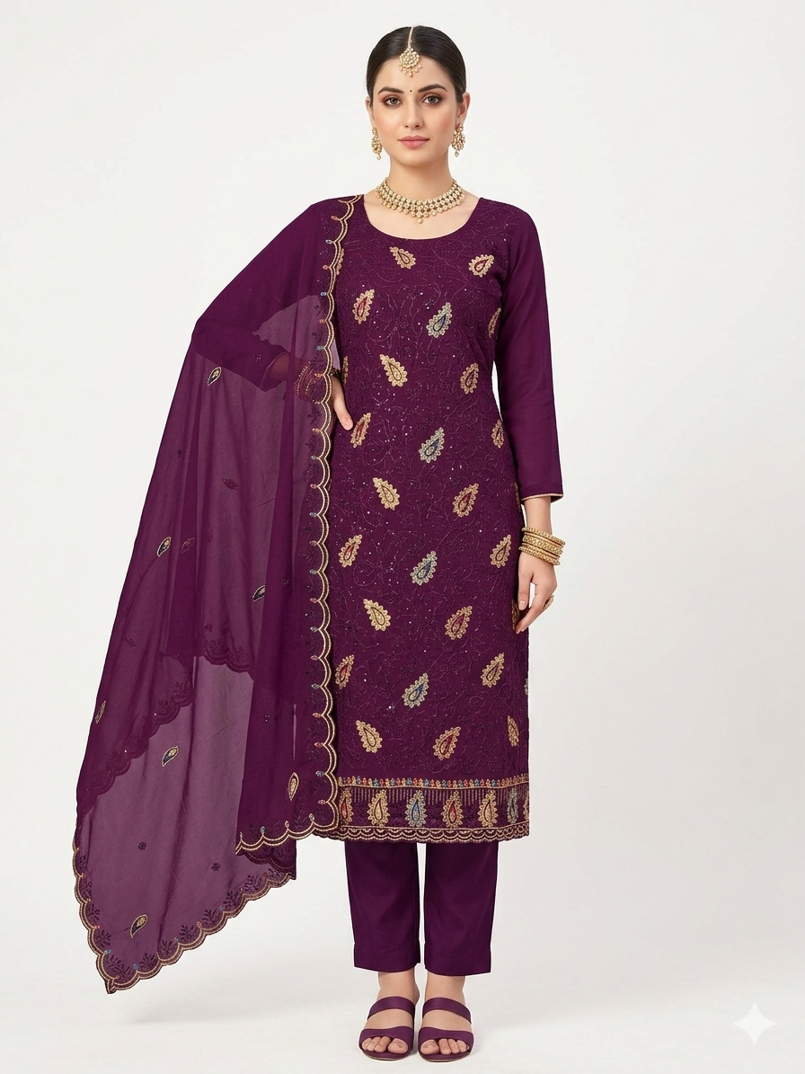 PREMIUM HEAVY STAR GEORGETTE WITH BYUTIFULL SEQUANCE WORK