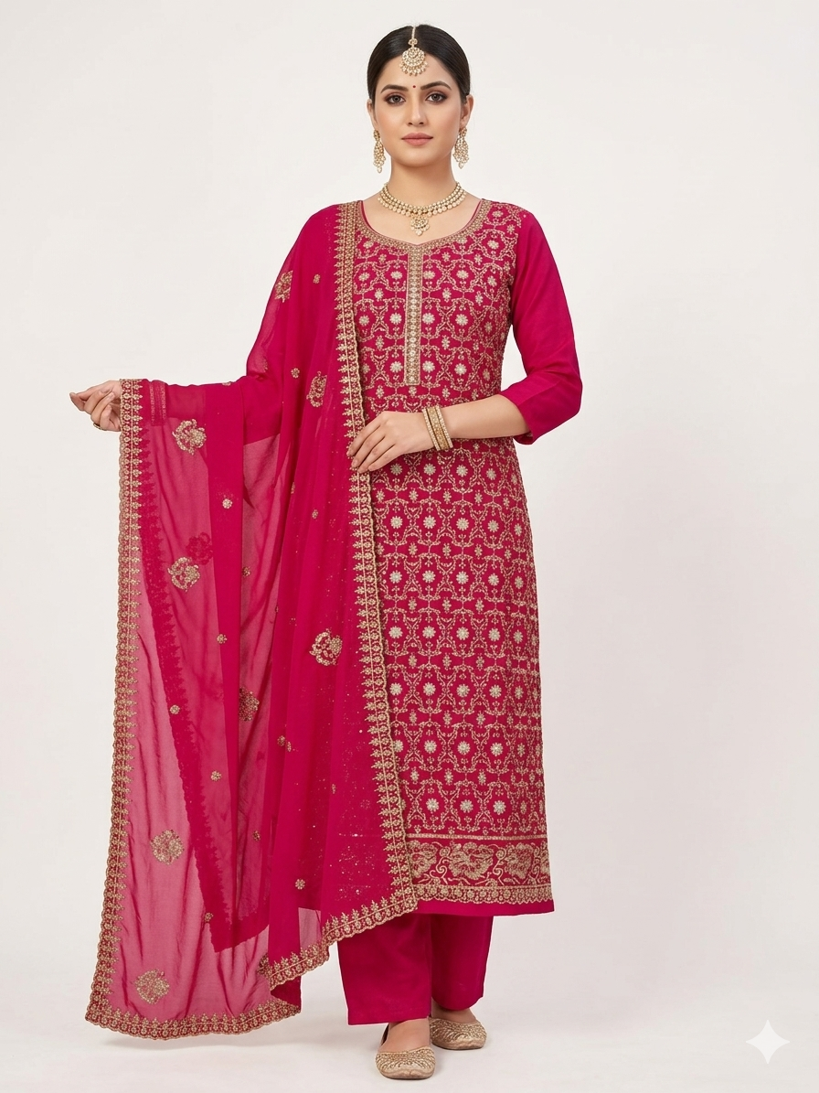👑 ROYAL PREMIUM HEAVY GEORGETTE PARTY WEAR SUIT WITH BEAUTIFUL SEQUENCE WORK & DESIGNER LOOK ✨