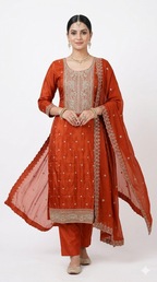 ROYAL PREMIUM GLASS ORGANZA UNSTICHED SUIT