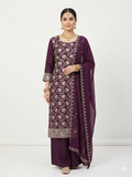 💎 PREMIUM CRUNCHY SILK UNSTITCHED SUIT WITH HEAVY EMBROIDERY WORK & DIAMOND WORK WITH INNER ✨