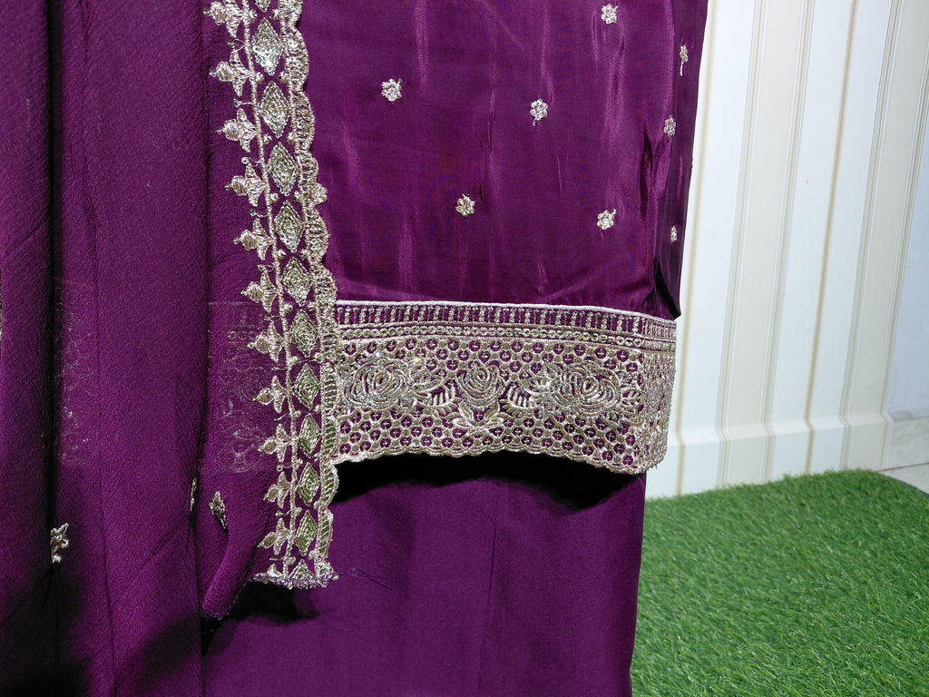 ROYAL PREMIUM GLASS ORGANZA UNSTICHED SUIT