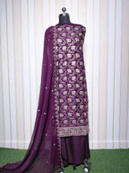 💎 PREMIUM CRUNCHY SILK UNSTITCHED SUIT WITH HEAVY EMBROIDERY WORK & DIAMOND WORK WITH INNER ✨