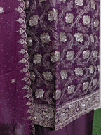 💎 PREMIUM CRUNCHY SILK UNSTITCHED SUIT WITH HEAVY EMBROIDERY WORK & DIAMOND WORK WITH INNER ✨