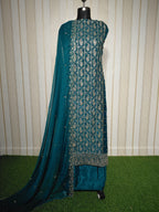 💎 PREMIUM CRUNCHY SILK UNSTITCHED SUIT WITH HEAVY EMBROIDERY WORK & DIAMOND WORK WITH INNER ✨