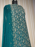 💎 PREMIUM CRUNCHY SILK UNSTITCHED SUIT WITH HEAVY EMBROIDERY WORK & DIAMOND WORK WITH INNER ✨