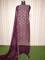 💎 PREMIUM CRUNCHY SILK UNSTITCHED SUIT WITH HEAVY EMBROIDERY WORK & DIAMOND WORK WITH INNER ✨