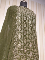 💎 PREMIUM CRUNCHY SILK UNSTITCHED SUIT WITH HEAVY EMBROIDERY WORK & DIAMOND WORK WITH INNER ✨
