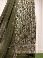 💎 PREMIUM CRUNCHY SILK UNSTITCHED SUIT WITH HEAVY EMBROIDERY WORK & DIAMOND WORK WITH INNER ✨