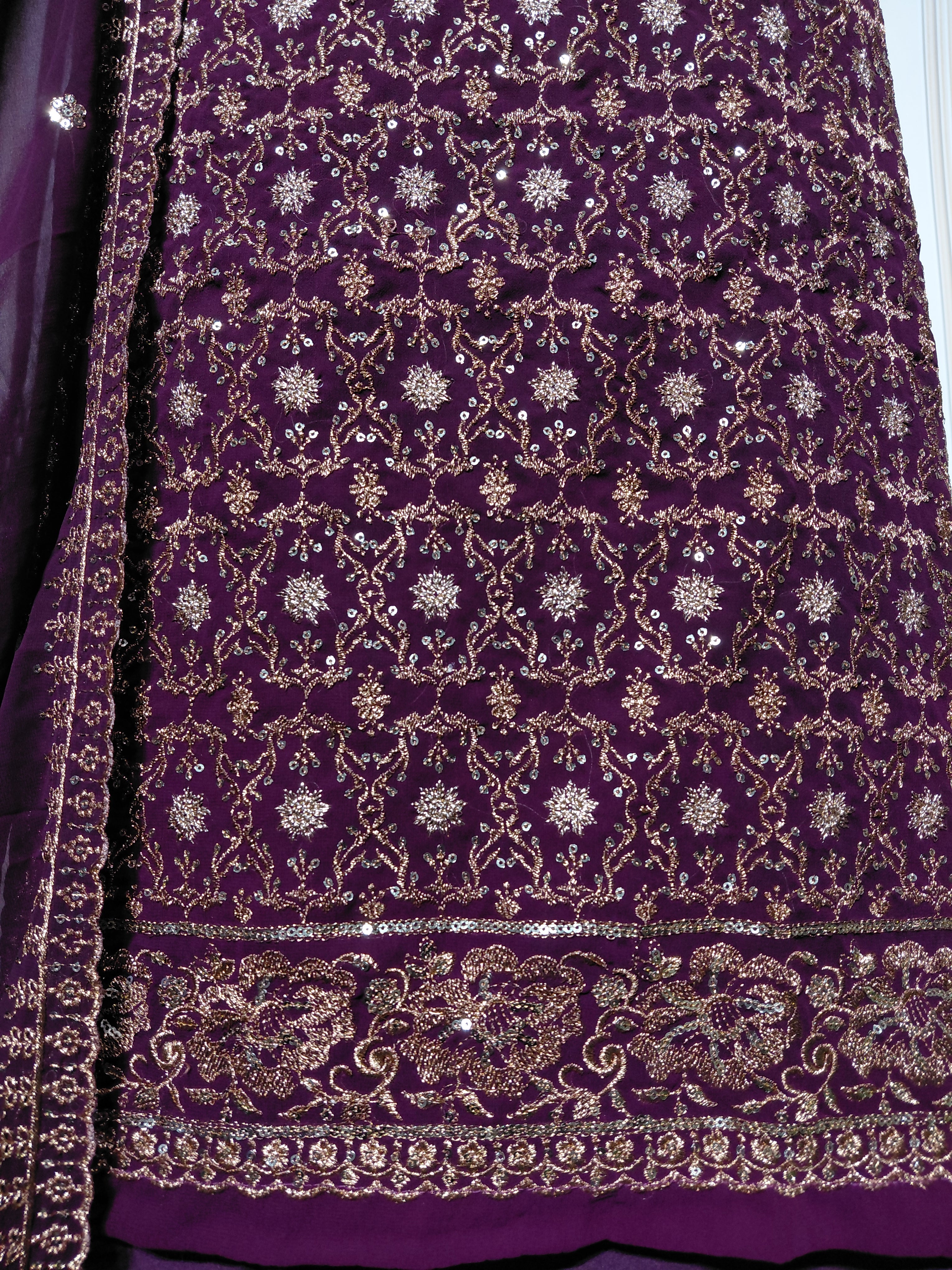 👑 ROYAL PREMIUM HEAVY GEORGETTE PARTY WEAR SUIT WITH BEAUTIFUL SEQUENCE WORK & DESIGNER LOOK ✨