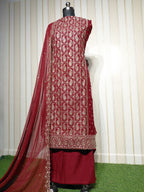 💎 PREMIUM CRUNCHY SILK UNSTITCHED SUIT WITH HEAVY EMBROIDERY WORK & DIAMOND WORK WITH INNER ✨
