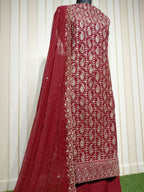 💎 PREMIUM CRUNCHY SILK UNSTITCHED SUIT WITH HEAVY EMBROIDERY WORK & DIAMOND WORK WITH INNER ✨