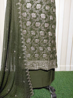 💎 PREMIUM CRUNCHY SILK UNSTITCHED SUIT WITH HEAVY EMBROIDERY WORK & DIAMOND WORK WITH INNER ✨