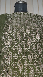 💎 PREMIUM CRUNCHY SILK UNSTITCHED SUIT WITH HEAVY EMBROIDERY WORK & DIAMOND WORK WITH INNER ✨