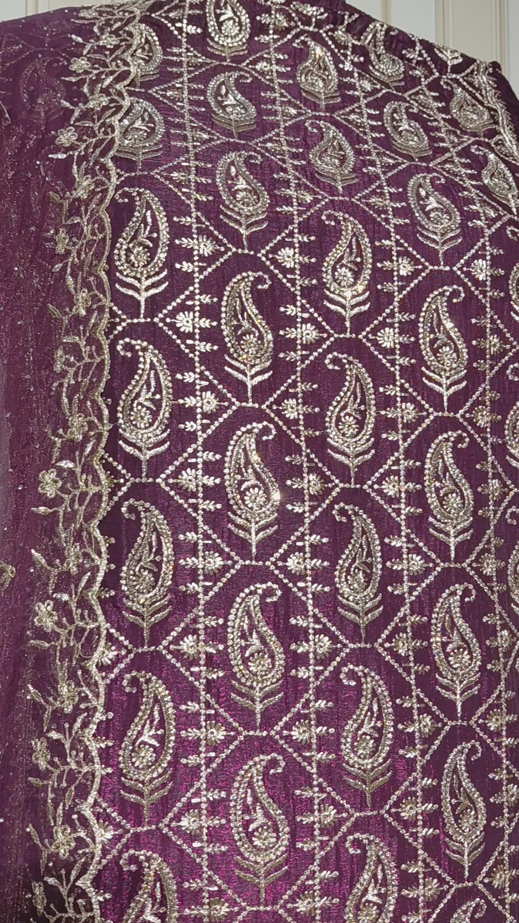 💎 PREMIUM CRUNCHY SILK UNSTITCHED SUIT WITH HEAVY EMBROIDERY WORK & DIAMOND WORK WITH INNER ✨