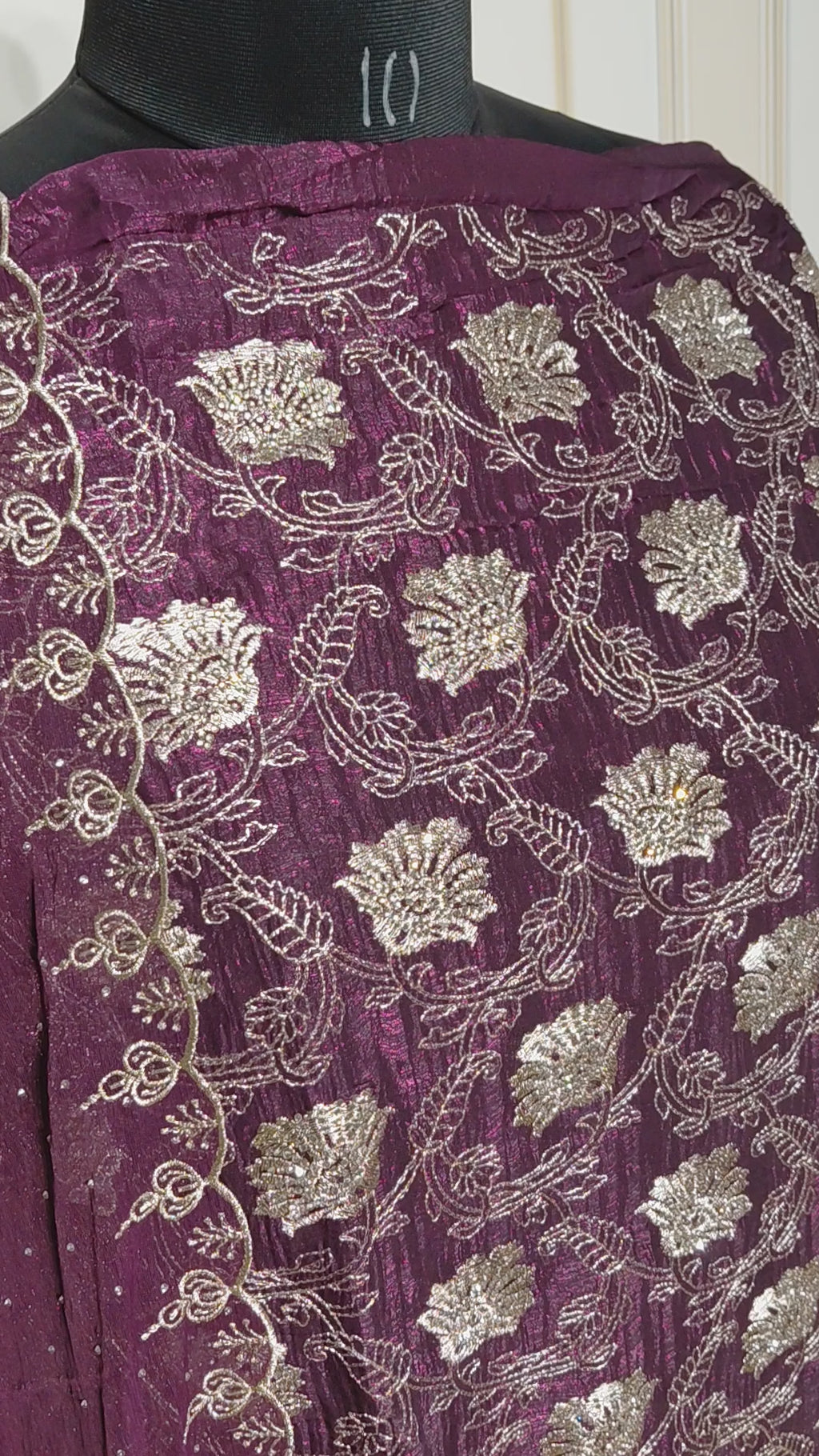 💎 PREMIUM CRUNCHY SILK UNSTITCHED SUIT WITH HEAVY EMBROIDERY WORK & DIAMOND WORK WITH INNER ✨