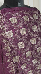 💎 PREMIUM CRUNCHY SILK UNSTITCHED SUIT WITH HEAVY EMBROIDERY WORK & DIAMOND WORK WITH INNER ✨