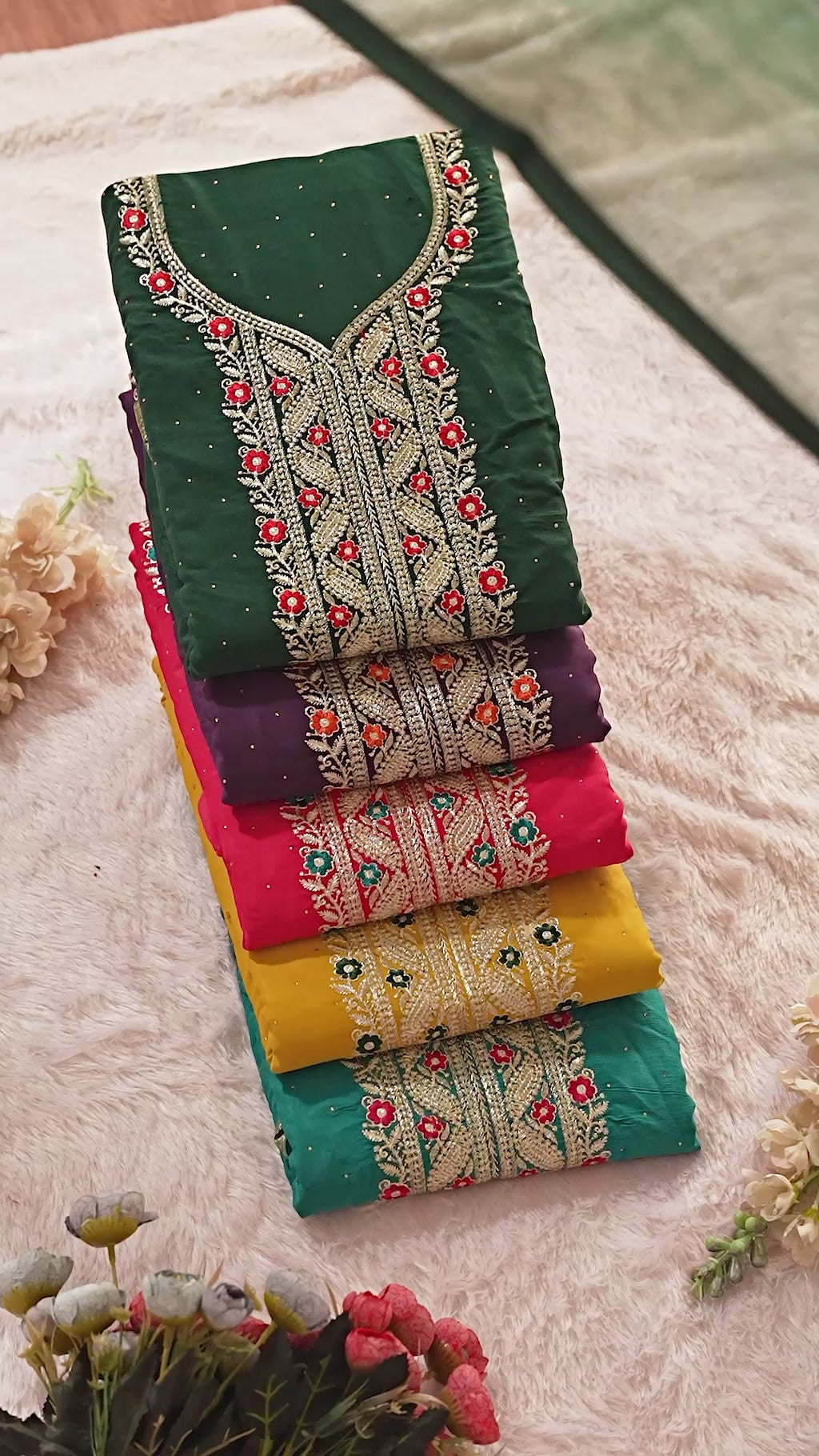 Pure Jaam Cotton Khatli Handwork Designer Suit with Pure Dupatta | My Suit Factory