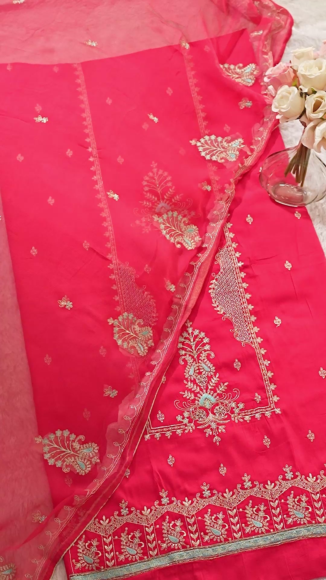 Pure Jaam Cotton Khatli Handwork Designer Suit with Pure Dupatta | My Suit Factory
