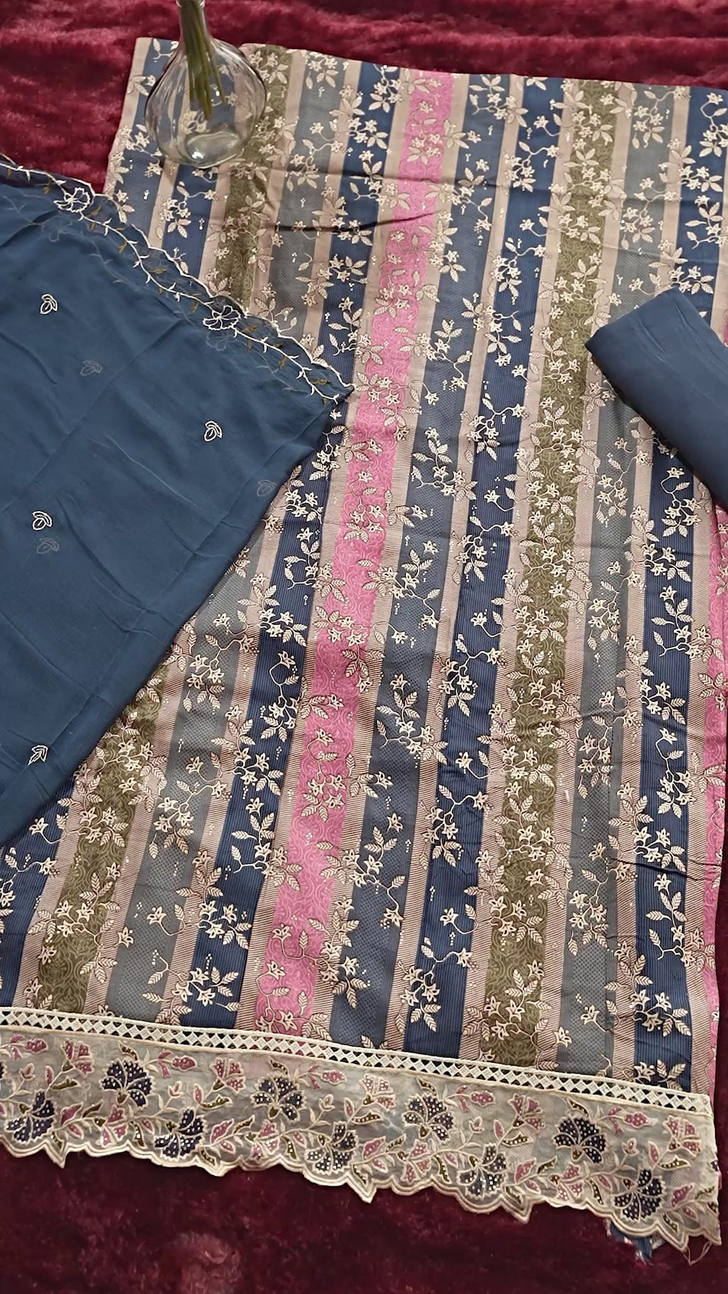 Premium Jam cotton Print with Beutiful Embroidery work additional sarvoski work