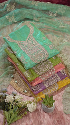 Premium Rolex Silk with Beutiful Embroidery Work Additional Jarkan Work