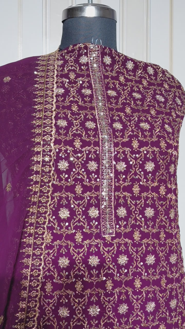 👑 ROYAL PREMIUM HEAVY GEORGETTE PARTY WEAR SUIT WITH BEAUTIFUL SEQUENCE WORK & DESIGNER LOOK ✨