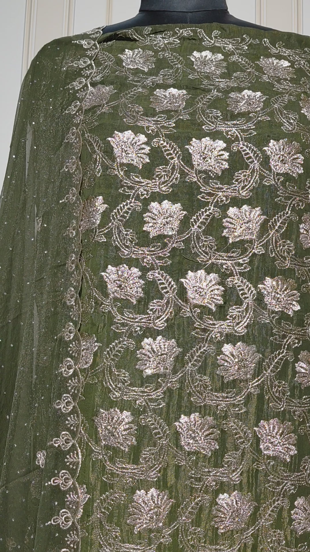 💎 PREMIUM CRUNCHY SILK UNSTITCHED SUIT WITH HEAVY EMBROIDERY WORK & DIAMOND WORK WITH INNER ✨