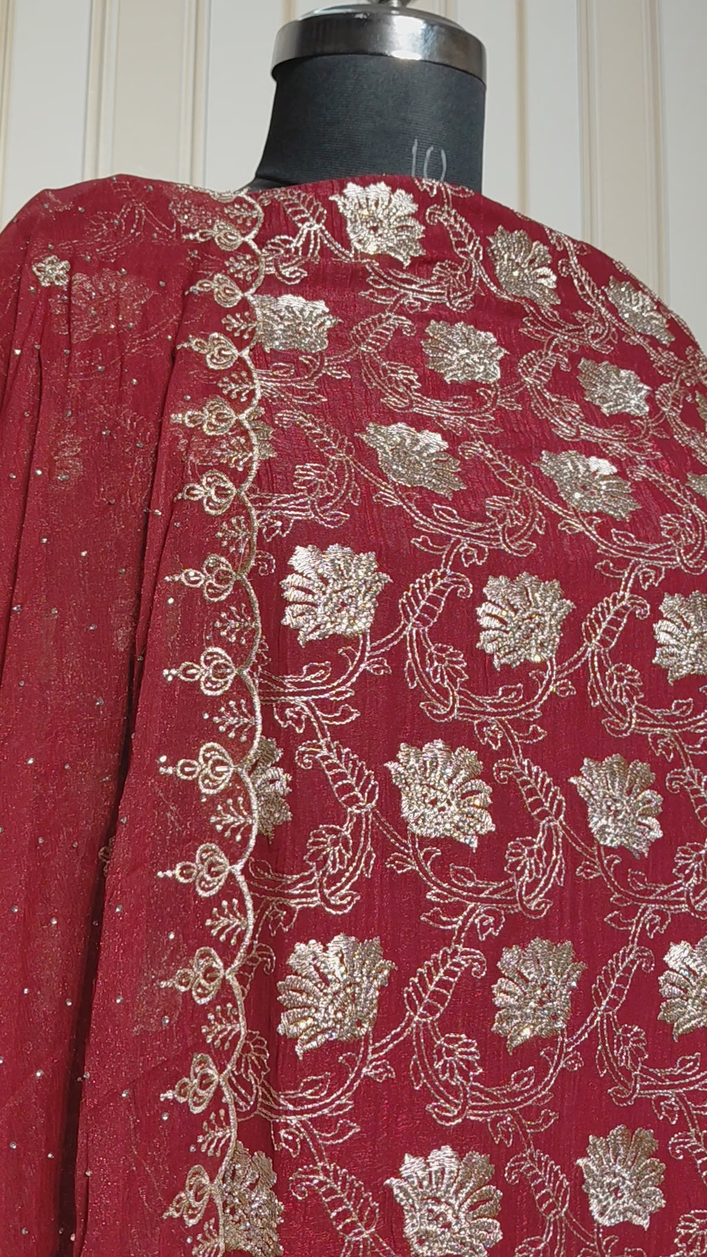 💎 PREMIUM CRUNCHY SILK UNSTITCHED SUIT WITH HEAVY EMBROIDERY WORK & DIAMOND WORK WITH INNER ✨