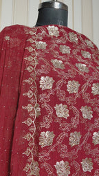 💎 PREMIUM CRUNCHY SILK UNSTITCHED SUIT WITH HEAVY EMBROIDERY WORK & DIAMOND WORK WITH INNER ✨