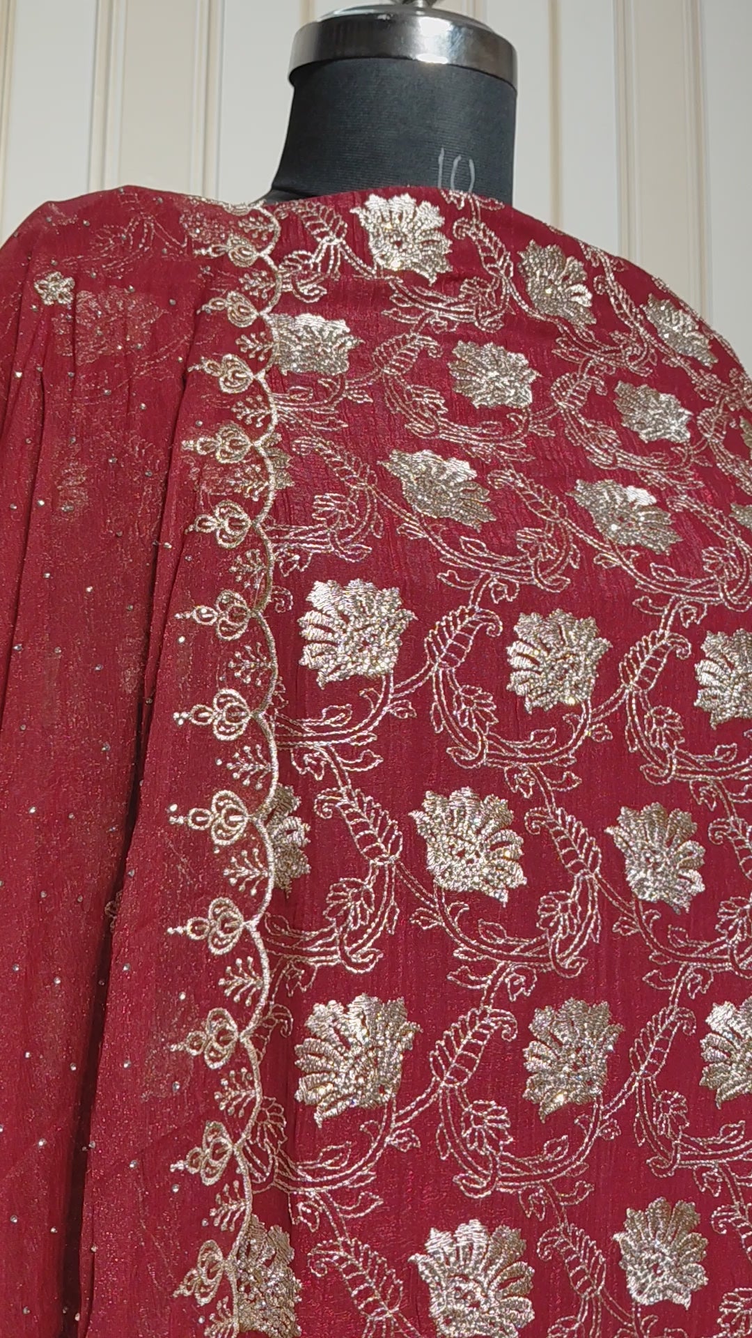 💎 PREMIUM CRUNCHY SILK UNSTITCHED SUIT WITH HEAVY EMBROIDERY WORK & DIAMOND WORK WITH INNER ✨